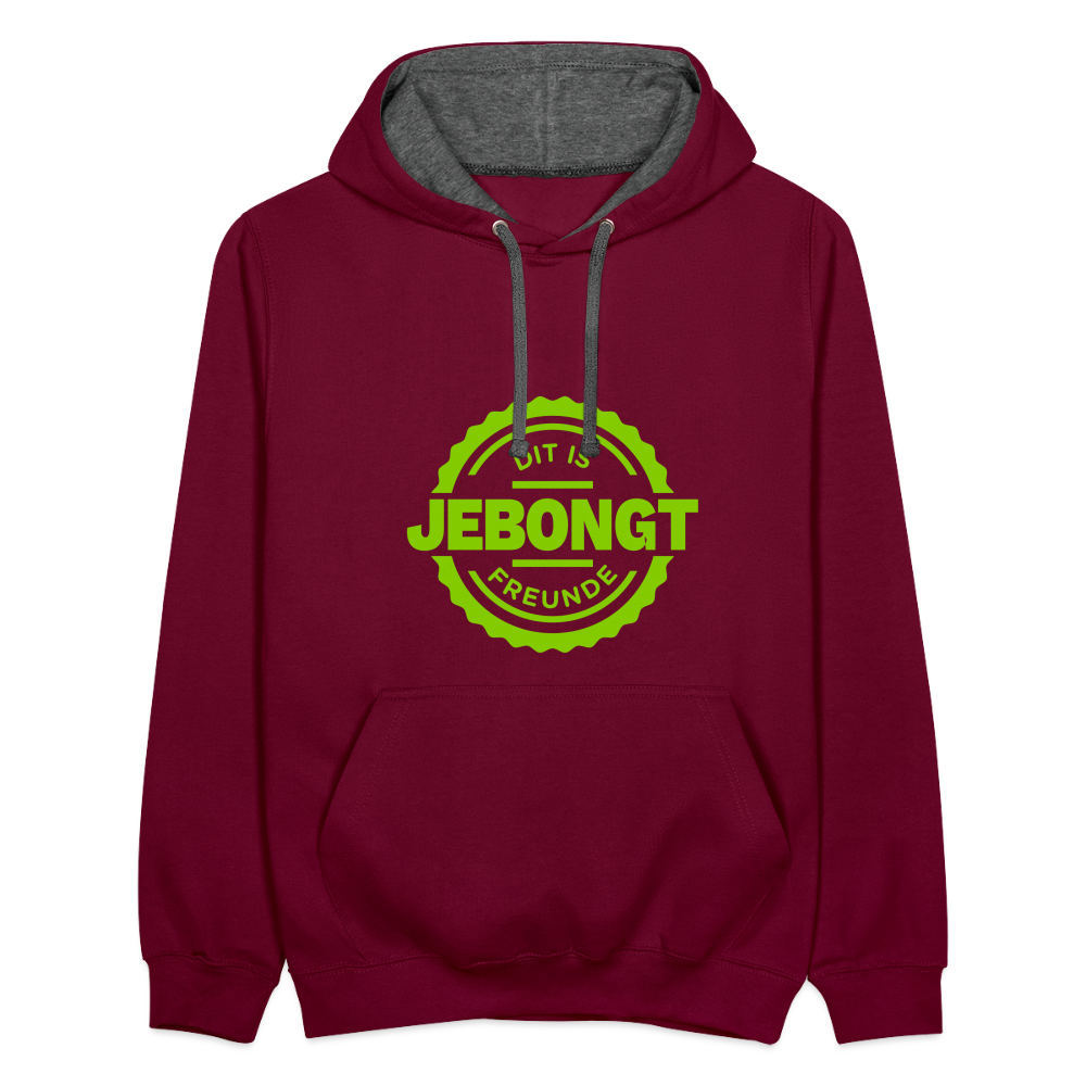 Jebongt Freunde - Kontrast Hoodie - Weinrot/Anthrazit
