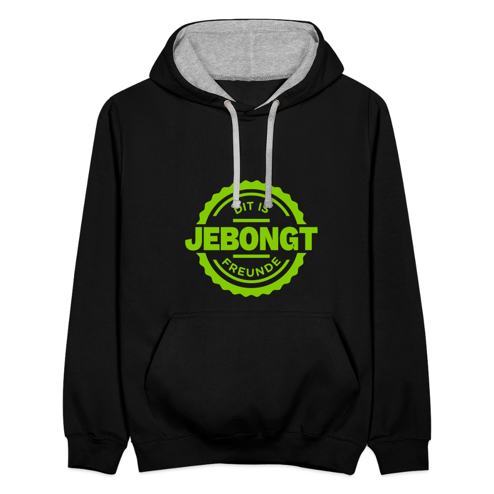 Jebongt Freunde - Kontrast Hoodie - Schwarz/Grau meliert