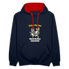 Juten Morjen, Backfeifenjesichta! - Kontrast Hoodie - Navy/Rot