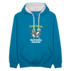 Juten Morjen, Backfeifenjesichta! - Kontrast Hoodie - Pfauenblau/Grau meliert