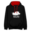 Heute nich! - Kontrast Hoodie - Schwarz/Rot