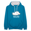 Heute nich! - Kontrast Hoodie - Pfauenblau/Grau meliert