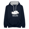 Heute nich! - Kontrast Hoodie - Navy/Grau meliert