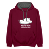 Heute nich! - Kontrast Hoodie - Weinrot/Anthrazit