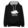 Heute nich! - Kontrast Hoodie - Schwarz/Grau meliert