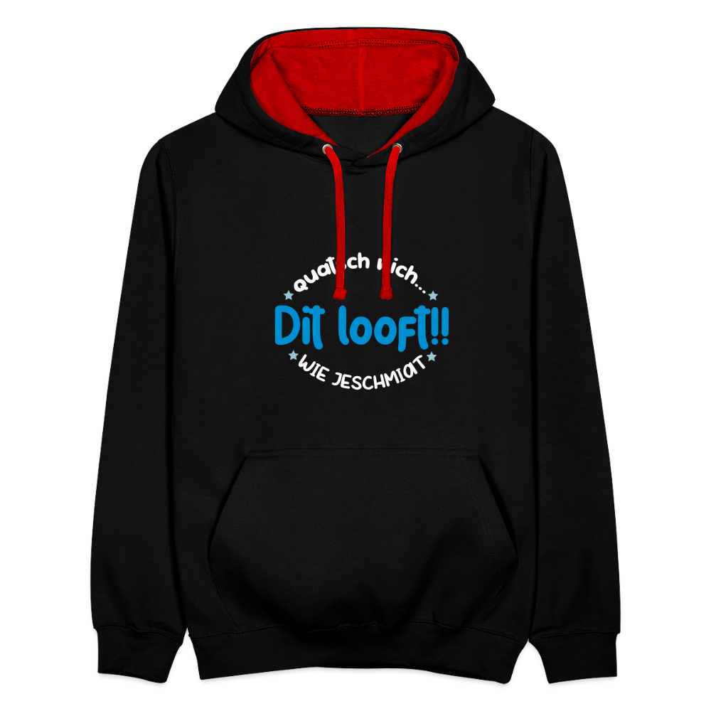 Dit Looft! - Kontrast Hoodie - Schwarz/Rot