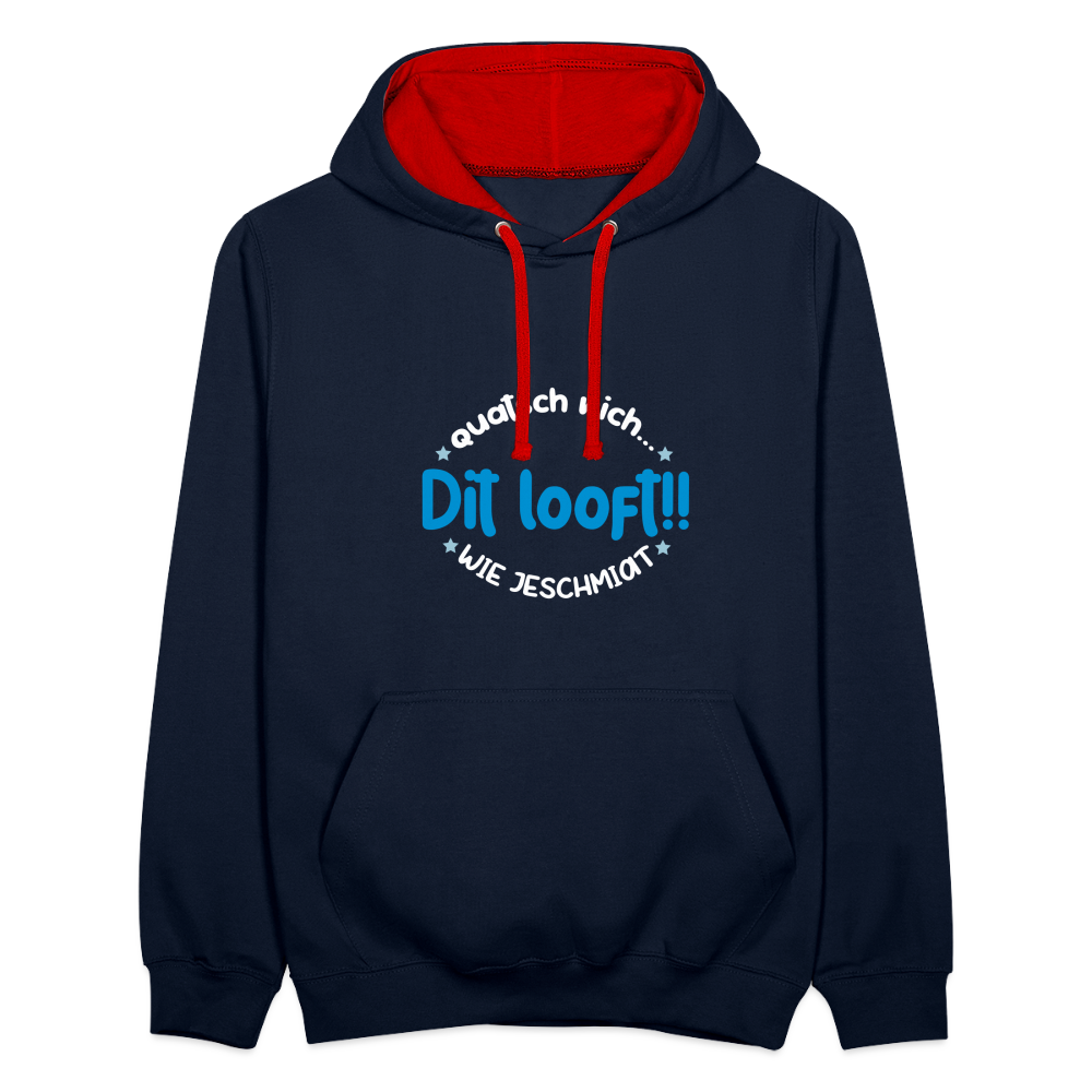Dit Looft! - Kontrast Hoodie - Navy/Rot