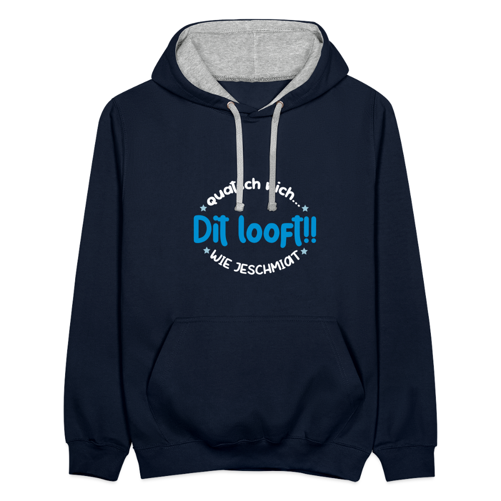 Dit Looft! - Kontrast Hoodie - Navy/Grau meliert