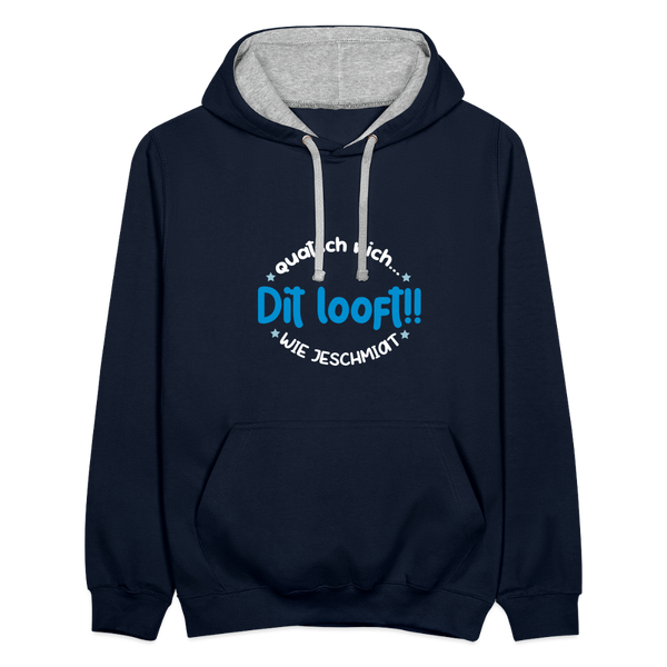 Dit Looft! - Kontrast Hoodie - Navy/Grau meliert