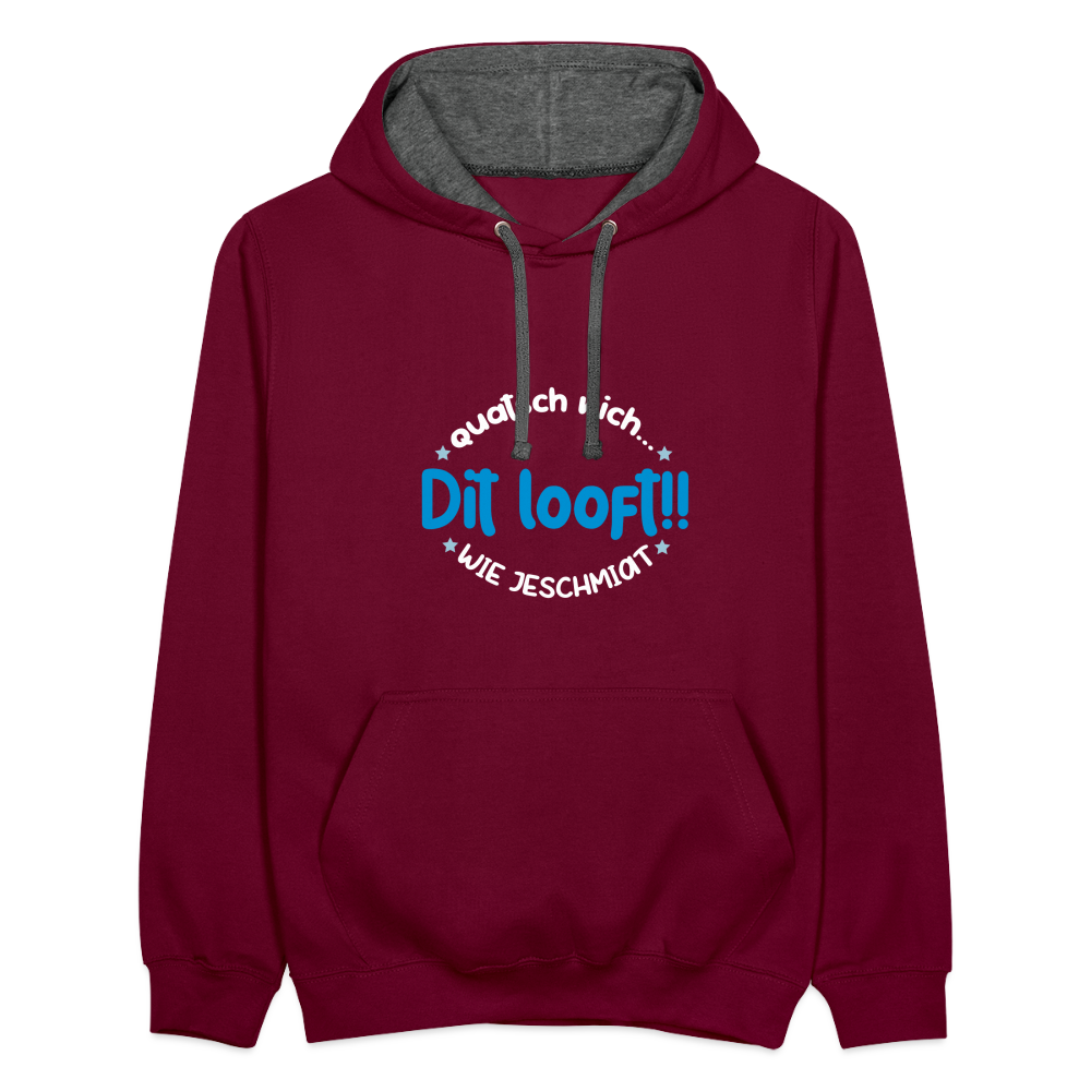 Dit Looft! - Kontrast Hoodie - Weinrot/Anthrazit