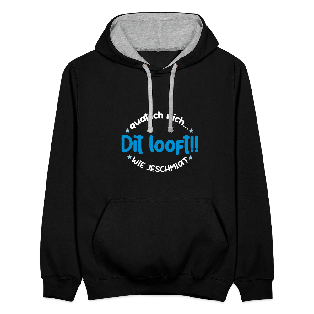 Dit Looft! - Kontrast Hoodie - Schwarz/Grau meliert