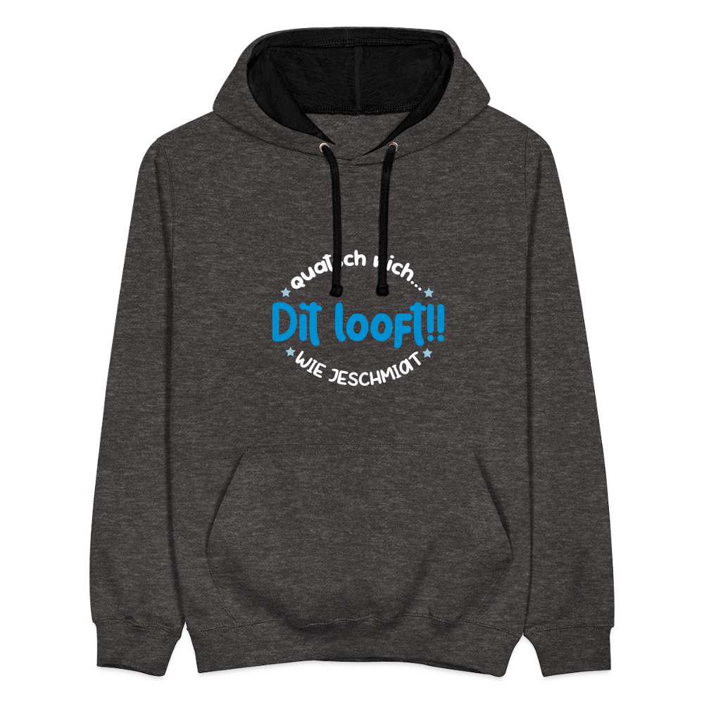 Dit Looft! - Kontrast Hoodie - Anthrazit/Schwarz