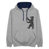 Berliner Bär im Netz - schwarz - Kontrast Hoodie - Grau meliert/Navy