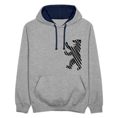 Berliner Bär im Netz - schwarz - Kontrast Hoodie