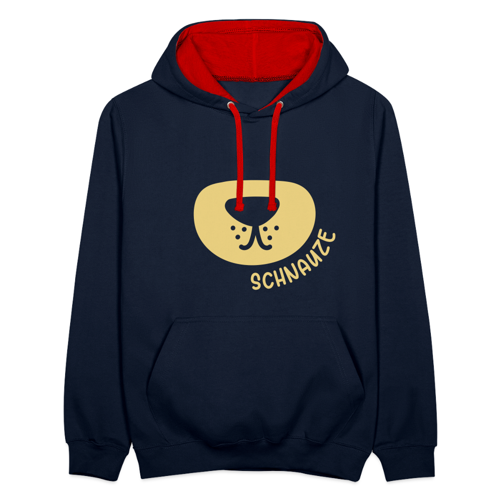 Schnauze - Kontrast Hoodie - Navy/Rot