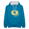 Schnauze - Kontrast Hoodie - Pfauenblau/Grau meliert