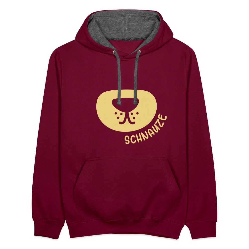 Schnauze - Kontrast Hoodie - Weinrot/Anthrazit