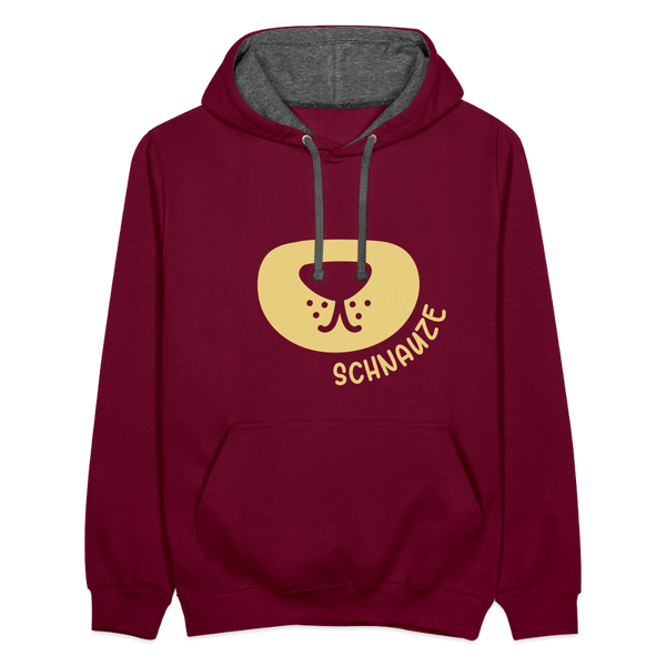 Schnauze - Kontrast Hoodie - Weinrot/Anthrazit