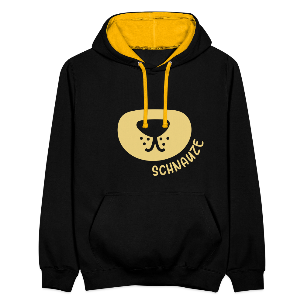 Schnauze - Kontrast Hoodie - Schwarz/Gold