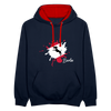 Berlin Klecks Hund - Kontrast Hoodie - Navy/Rot