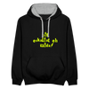 Dit eskaliat eh wilda  - Kontrast Hoodie - Schwarz/Grau meliert