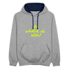 Dit eskaliat eh wilda  - Kontrast Hoodie - Grau meliert/Navy
