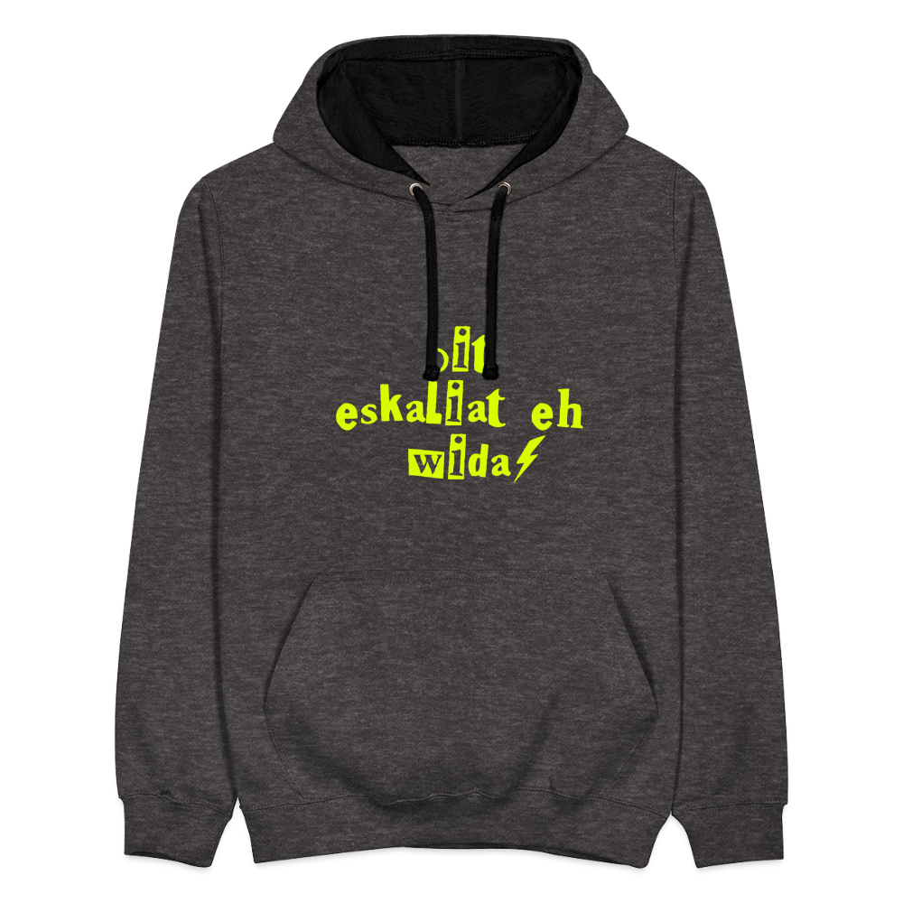 Dit eskaliat eh wilda  - Kontrast Hoodie - Anthrazit/Schwarz
