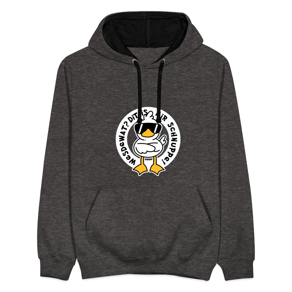 Wesdewat? - Kontrast Hoodie - Anthrazit/Schwarz