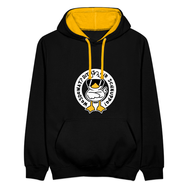 Wesdewat? - Kontrast Hoodie - Schwarz/Gold