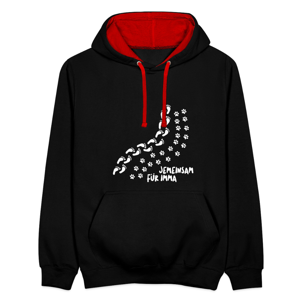 Jemeinsam Für Imma - Kontrast Hoodie - Schwarz/Rot