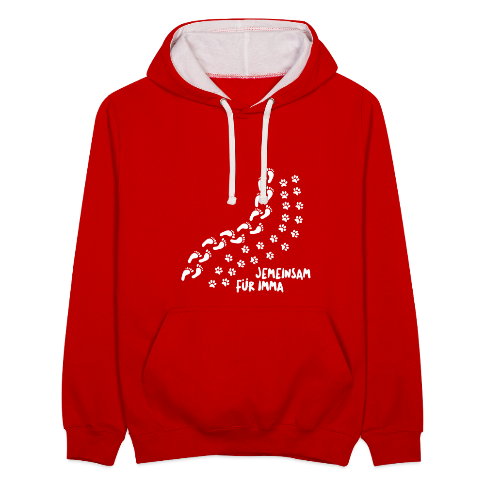 Jemeinsam Für Imma - Kontrast Hoodie - Rot/Weiß