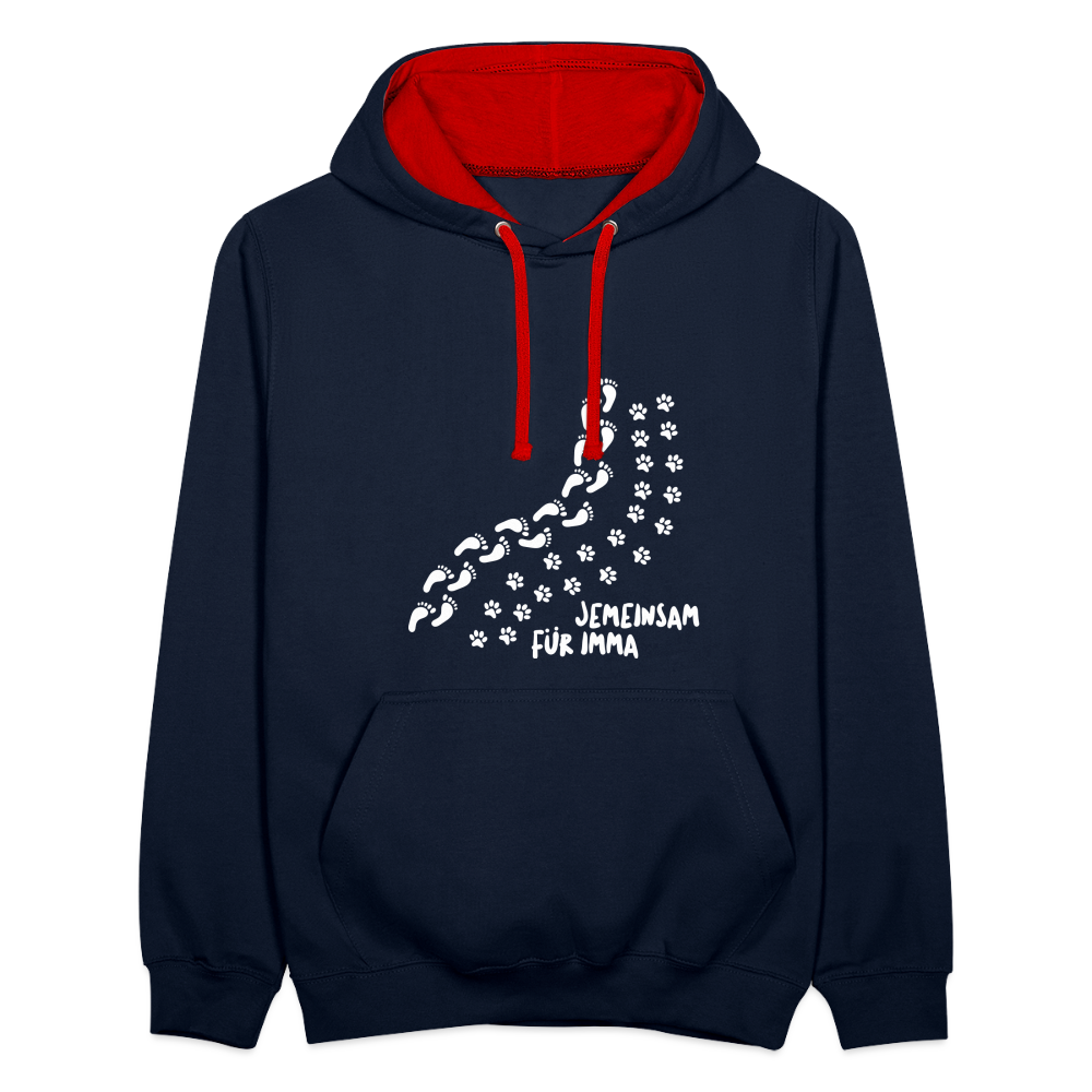 Jemeinsam Für Imma - Kontrast Hoodie - Navy/Rot
