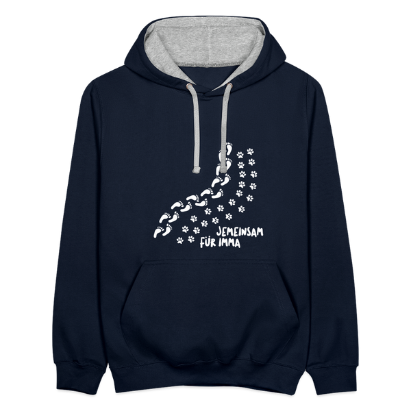 Jemeinsam Für Imma - Kontrast Hoodie - Navy/Grau meliert