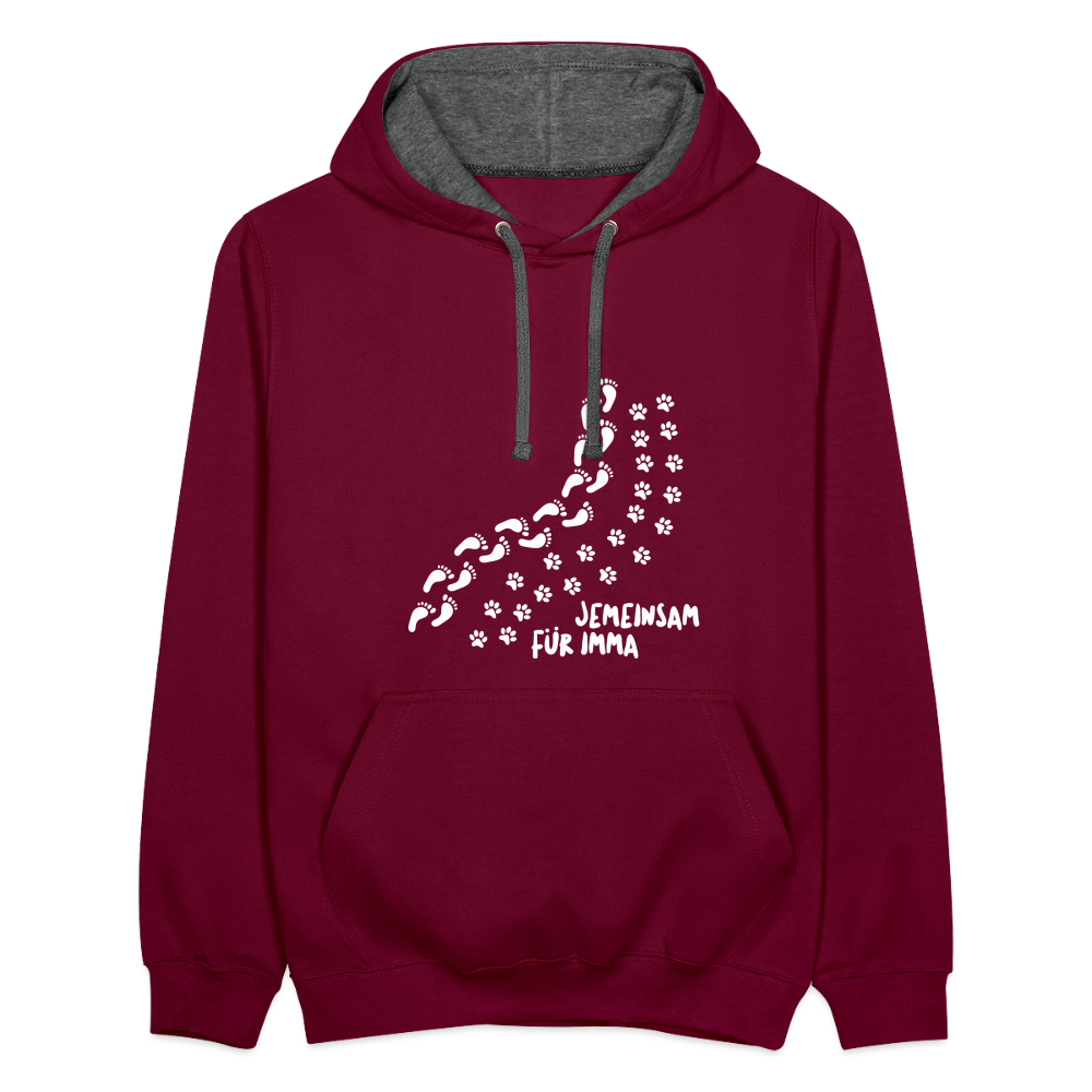 Jemeinsam Für Imma - Kontrast Hoodie - Weinrot/Anthrazit