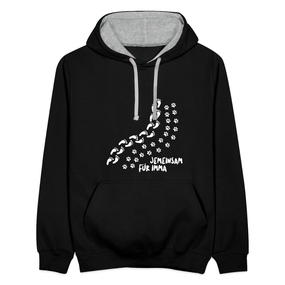 Jemeinsam Für Imma - Kontrast Hoodie - Schwarz/Grau meliert