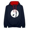 Hund am Fernsehturm - Kontrast Hoodie - Navy/Rot
