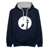 Hund am Fernsehturm - Kontrast Hoodie - Navy/Grau meliert