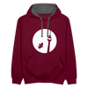 Hund am Fernsehturm - Kontrast Hoodie - Weinrot/Anthrazit