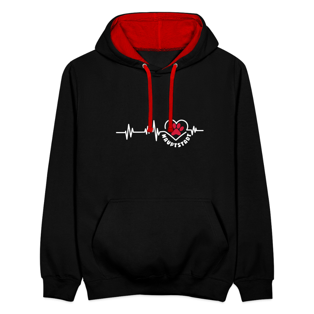 Haupstadt - Kontrast Hoodie - Schwarz/Rot