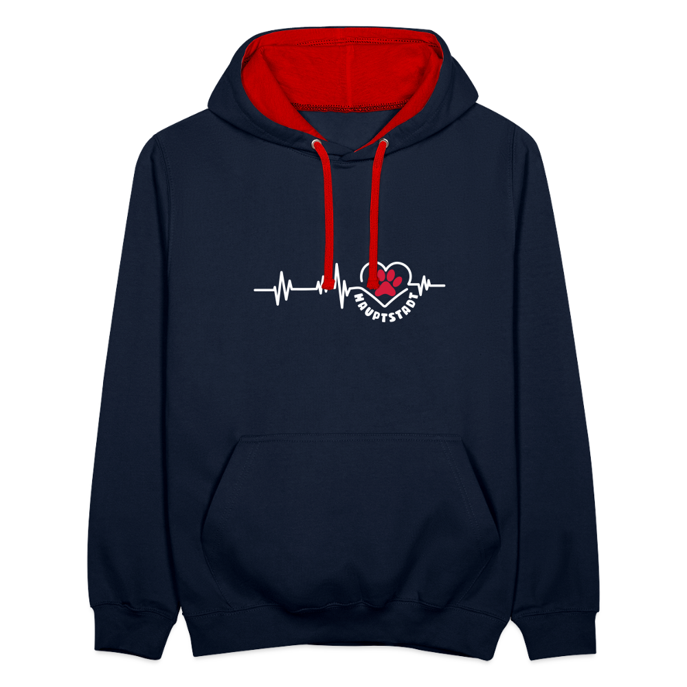 Haupstadt - Kontrast Hoodie - Navy/Rot