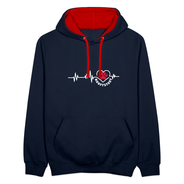 Haupstadt - Kontrast Hoodie - Navy/Rot