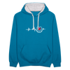 Haupstadt - Kontrast Hoodie - Pfauenblau/Grau meliert