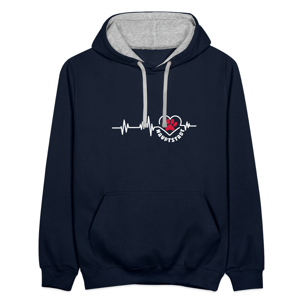 Haupstadt - Kontrast Hoodie - Navy/Grau meliert
