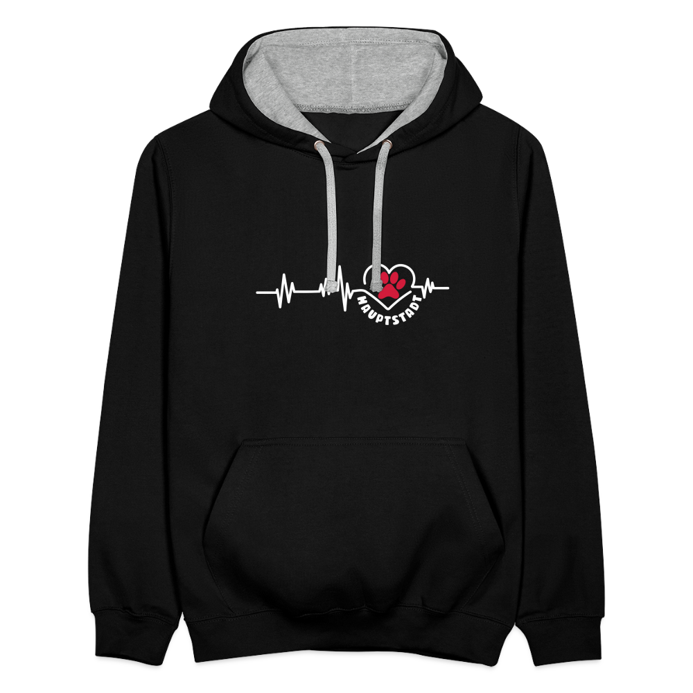 Haupstadt - Kontrast Hoodie - Schwarz/Grau meliert