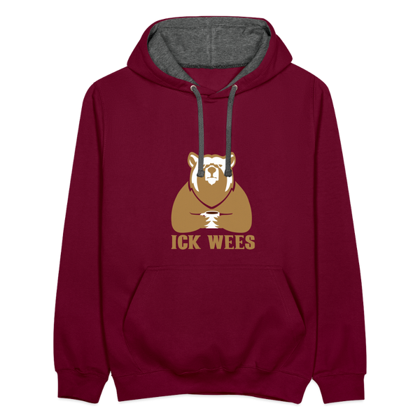 ick wees - Kontrast Hoodie - Weinrot/Anthrazit
