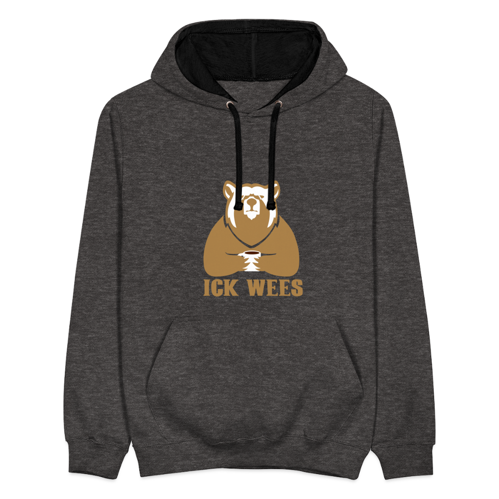 ick wees - Kontrast Hoodie - Anthrazit/Schwarz