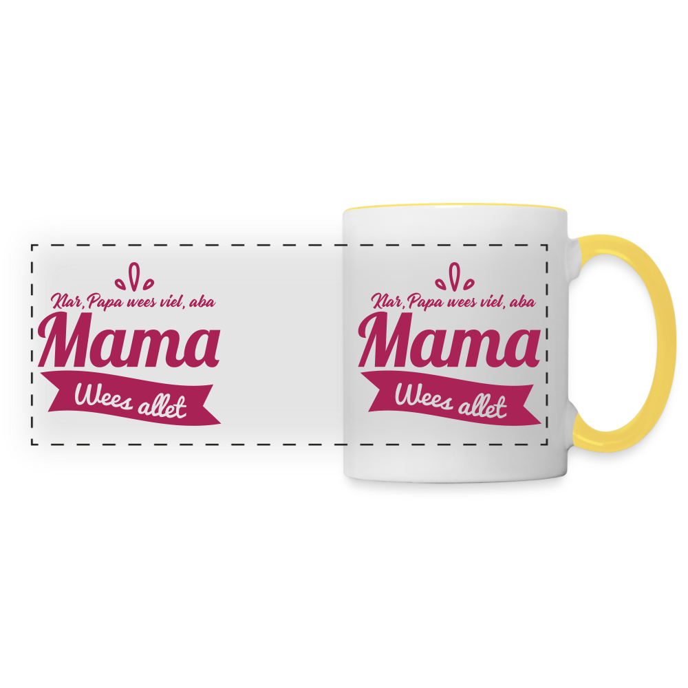Mama wees allet - Tasse zweifarbig - Weiß/Gelb