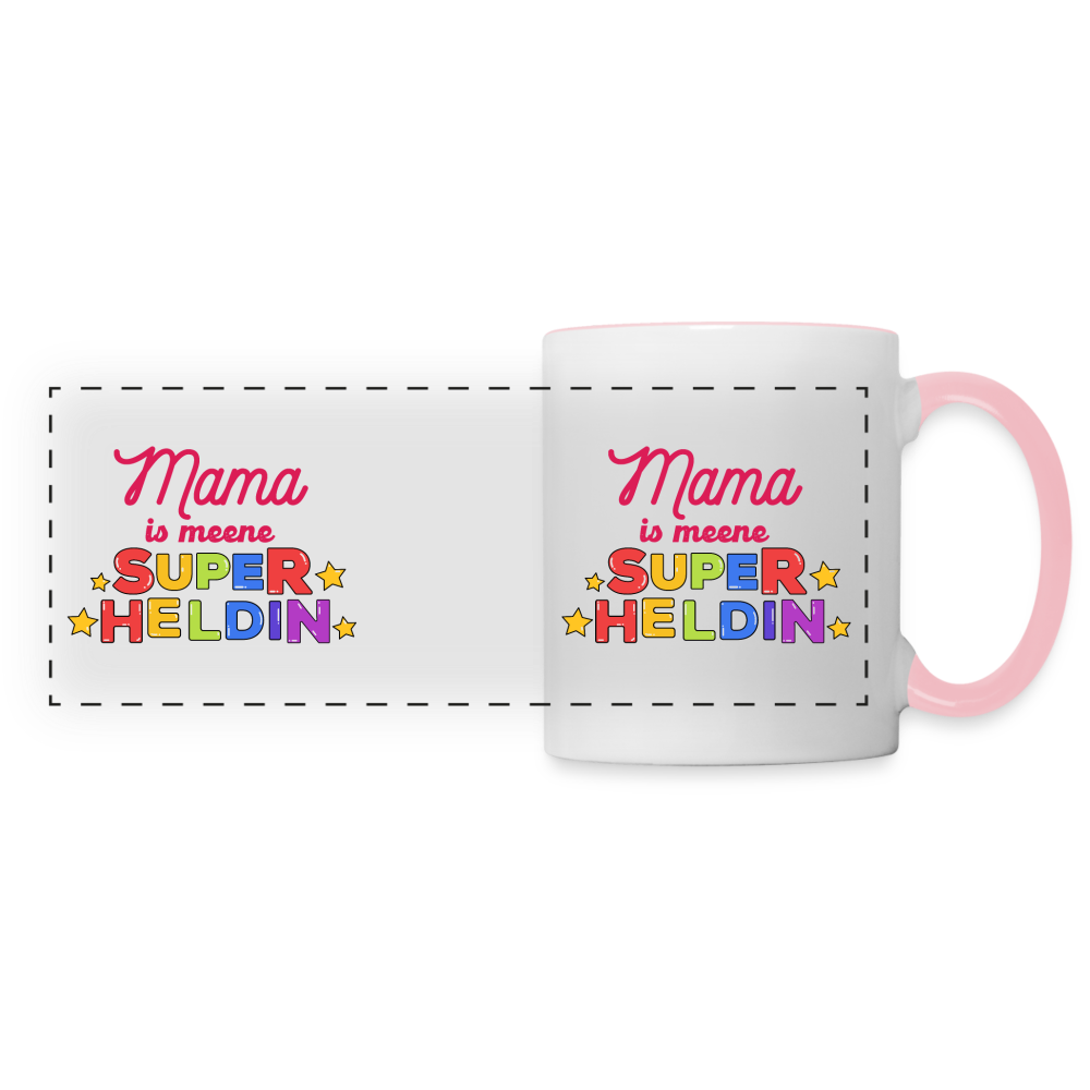 Meene Heldin - Tasse zweifarbig - Weiß/Pink