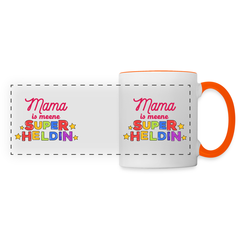 Meene Heldin - Tasse zweifarbig - Weiß/Orange
