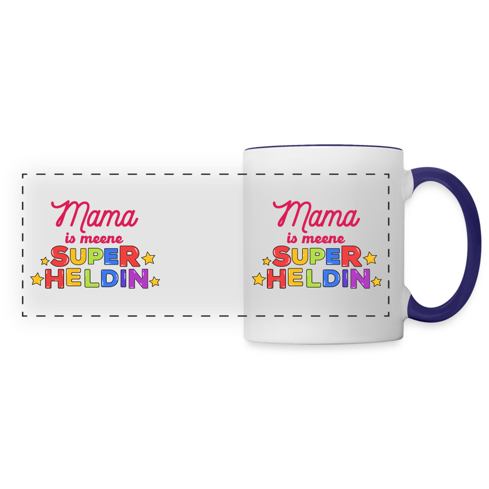 Meene Heldin - Tasse zweifarbig - Weiß/Kobaltblau
